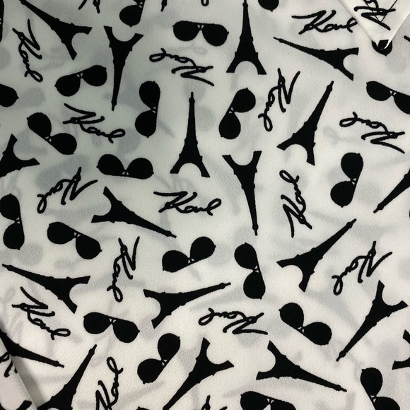 KARL LAGERFELD PARIS White/Black Eiffel Tower & Sunglasses Print  – Size XL - Picture 2 of 5